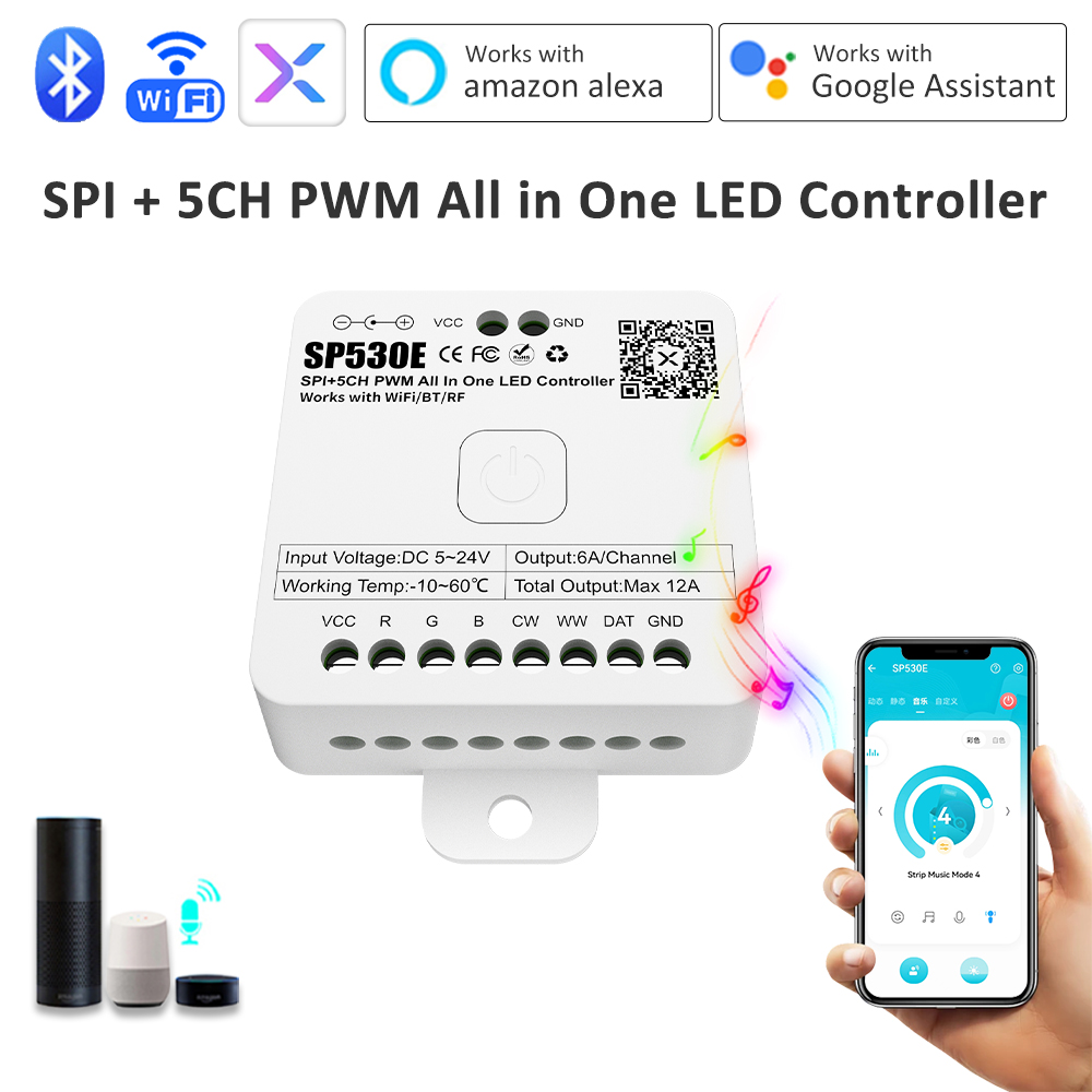 Ws2812B Strip 5V - Controlador LED Todo en Uno SP530E
