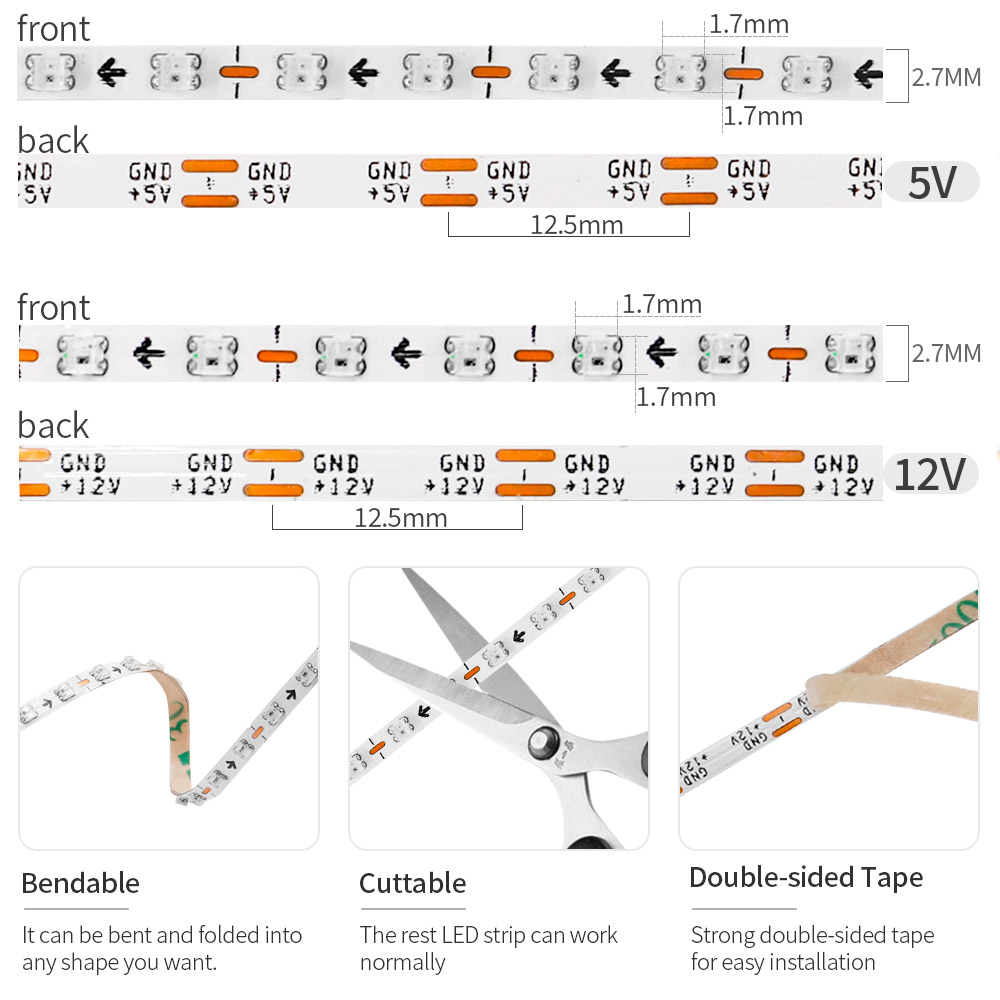 Tira de LED WS2812B de 2.7mm,  - Ws2812B Strip 5V reseña y precio