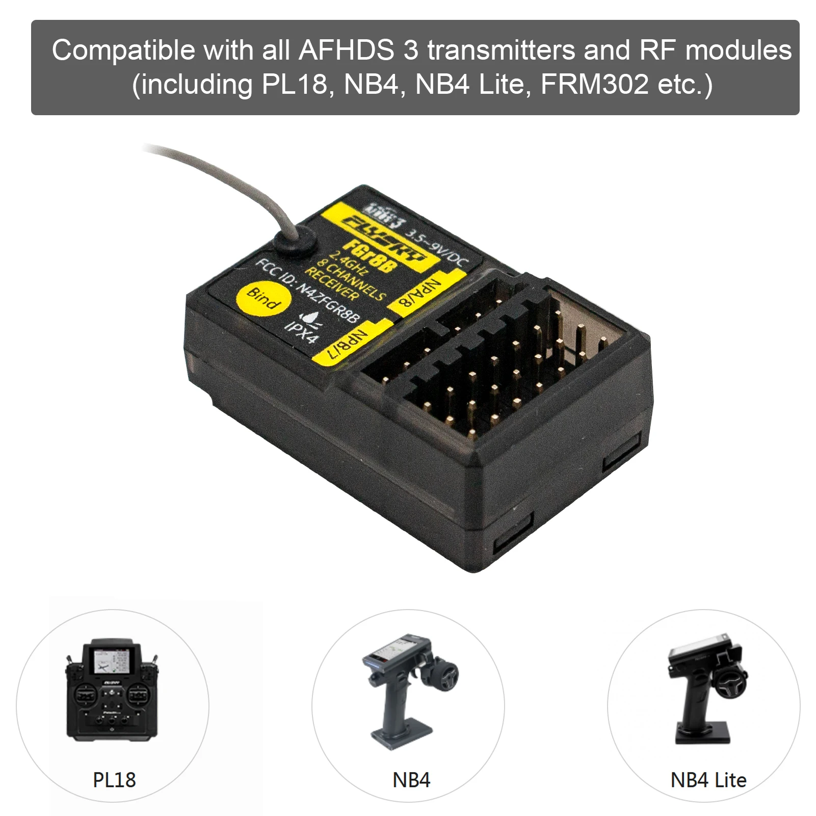 FLYSKY FGR8B PWM/PPM/ i-bus sa - Ir Remote Module reseña y precio
