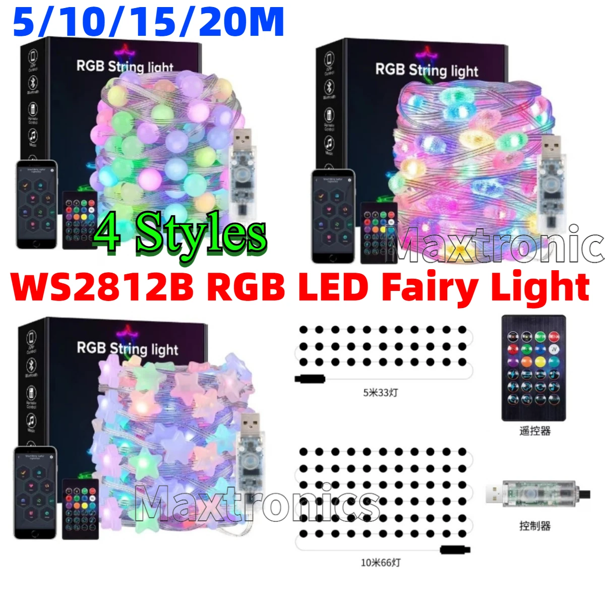 Guirnaldas LED inteligentes de - Ws2812B reseña y precio